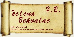 Helena Bekvalac vizit kartica